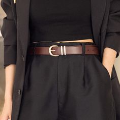 Brand New Series! The belt made of cow leather features a half-round pin buckle. It's quite versatile to match your daily outfits. You deserve it! Body: 100% Cow Leather Buckle: Alloy Belt Width: 2.9 cm Belt Length: 95 - 120 cm Weight: 0.5kg Belt Style Ideas, Black Belt Outfit, Brown Belt Outfit, Belt Outfit, 2024 Wardrobe, Cold Outfits, Belt For Women, Belt Length, Belt Style