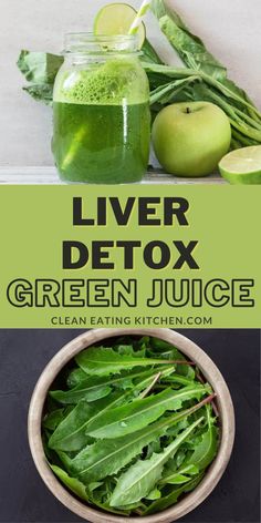 Refresh and rejuvenate with this Liver Detox Juice Recipe! Perfect for a morning boost or a midday cleanse, this green juice combines the powerful benefits of dandelion greens, known for their liver-cleansing properties, with a delicious blend of fresh ingredients. Packed with vitamins, minerals, and antioxidants, this drink helps support liver function, detoxification, and overall wellness. Easy to make and delicious to sip! Click to get the full recipe. Smoothies For Liver Health, Delicious Green Juice Recipes, Green Juice Recipes For Liver, Liver Detox Juice Recipes, Fat Burning Juice Recipes Flat Belly, Diy Liver Detox Home Remedies, Green Juice Detox Recipe, Simple Green Juice Recipes