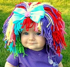 Clown Costume Halloween, Girl Clown, Clown Wig, Yarn Wig, Clown Halloween Costumes, Halloween Costumes 2016