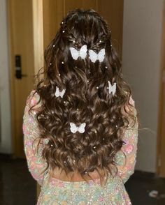 Butterfly Hairstyle, Purple Quince, Quinceanera Hairstyles, Bridal Hairstyle, Aesthetic Hair, Bride Hairstyles, Prom Hair, Pretty Hairstyles