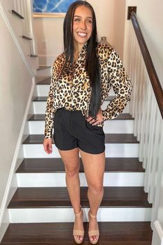 Leopard Blouse | Sophie & Trey Trendy Long Sleeve Blouse For Night Out, Chic Button-up Blouse For Fall, Chic Fall Button-up Blouse, Casual Blouse For Fall Party, Casual Fall Party Blouse, Chic Button-up Fall Blouse, Chic Long Sleeve Blouse, Trendy Fall Blouse For Day Out, Chic Long Sleeve Shirt For Party