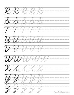 cursive handwriting worksheet with the letter r in black and white ink