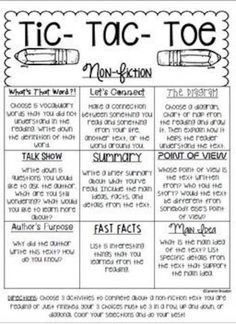 the tic - tac toe worksheet for students to practice their writing skills