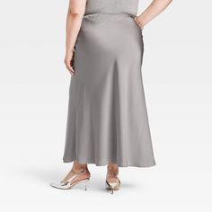 Dress up for brunches, lunches or dinners in chic style with this Maxi Slip Skirt from A New Day™. This maxi-length slip skirt is made from lightweight satin fabric for all-day comfort, while the full elastic waistband lends a secure fit. Tailored in a high-rise silhouette with a slim fit for a flattering look, you can pair this skirt with your fave tops and footwear for versatile ensembles. A New Day™: Style that goes wherever you do. Elegant Relaxed Maxi Skirt For Brunch, Elegant Relaxed Skirt For Brunch, Maxi Slip Skirt, Slip Skirt, Womens Tie, Women Maxi, Bottom Clothes, A New Day, Satin Fabric