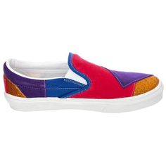 Step Out In Style With These Vans Classic Slip-On Sneakers. The Shoes Feature A Unique Patchwork Colorful Design. The Shoes Are Made With A Canvas Upper Material And A Fabric Insole Material, Providing Ultimate Comfort And Durability. These Sneakers Are Perfect For Both Casual And Activewear And Are Suitable For Men And Women. The Shoes Come In A Standard Shoe Width And Are Available In Us Shoe Size 9.5 And Uk Shoe Size 8.5. Vans Patchwork Slip On, Vans Classic Slip, Shoes Vans, Vans Classic Slip On, Vans Classic, Mens Vans, Colorful Design, Vans Classic Slip On Sneaker, Vans Shoes