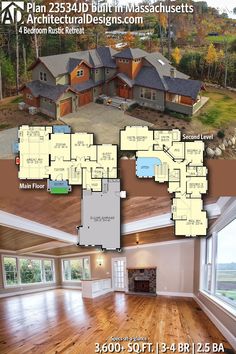 the floor plan for this house is very large and has two separate rooms, but no windows