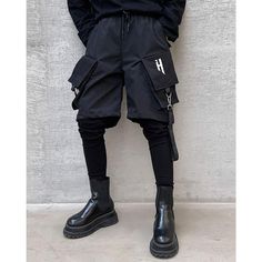 Techwear Cargo Pants - Faux Two Piece "Hirako" - TECHWEAR STORM™ Techwear Ninja, Hip Hop Cargo Pants, Cargo Pants Sale, Parker Coat, Techwear Cyberpunk, Parker Jacket, Arm Wear, Techwear Pants, Techwear Outfits