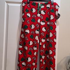 Nwt, Xl Hello Kitty W/ Bows And Christmas Trees Pj Pants. Colors Are Red, White, Pink, Green, And Yellow. These Has A Tie For The Waist Length Of Pants Are 42' Fluffy Pj Pants, Hello Kitty Pj Pants, Cartoon Pajama Pants, Christmas Pj Pants, Hello Kitty Gifts, Christmas Pj, Kitty Clothes, Hello Kitty Clothes, Hello Kitty Christmas