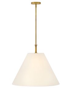 a light fixture with a white shade hanging from it's side on a white background