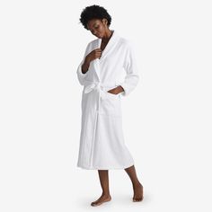 Company Cotton™ Women's Spa-Style Long Robe | The Company Store Fall Linen, Long Robes, Animal Shower Curtain, Robe For Women, Linen Guest Towels, Sleep Guide, Terry Robe, Spa Style, The Company Store