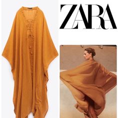 New With Tags Zara Caftan Dress.Size Medium.This Dress Is Oversized Fall Vacation Tunic Kaftan, Zara Tunic Dress For Beach Cover-up, Fall Beach Kaftan With V-neck, Zara Long-sleeve Kimono For Vacation, Brown Tunic Kaftan For Spring, Zara Long Sleeve Kimono For Vacation, Spring Brown Tunic Kaftan, Zara Kaftan For Spring Vacation, Fall Tunic Kaftan