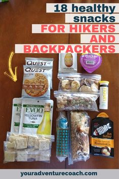 Backpacking Snacks Hiking, Healthy Backpacking Snacks, Healthy Backpacking Meals, Healthy Hiking Food, Day Hike Snacks, Best Hiking Snacks, Hiking Snacks Ideas, Hiking Snacks Healthy