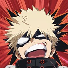 an anime character with his mouth open and eyes wide open, looking like he is screaming