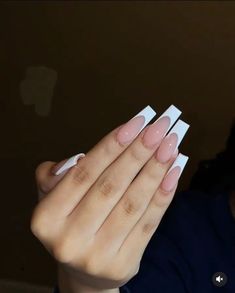 Hottest Nail Designs, Nails Festive, Milky Nails, Acrylic Nail Set, White Tip, Long Square Acrylic Nails