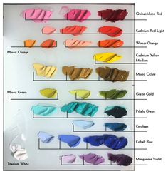 the different shades of lipstick are shown in this chart, and each one has its own color