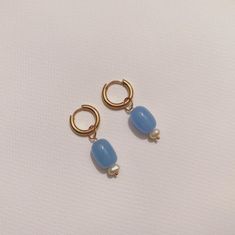 Handmade earrings Stainless steel gold hoops Clicker closure Periwinkle blue glass bead (handmade) Antique baroque pearl Handmade Blue Dangle Pearl Earrings, Adjustable Blue Pearl Drop Jewelry, Blue Round Pearl Charm Jewelry, Blue Round Jewelry With Pearl Charm, Blue Drop Pearl Earrings With Pearl Charm, Blue Pearl Drop Jewelry For Gift, Trendy Blue Round Bead Earrings, Blue Pearl Charm Drop Earrings, Blue Pearl Charm Earrings As Gift