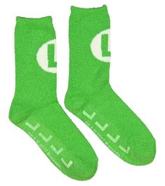 Here we go! Slip your feet into these super soft and cozy Luigi Crew Socks! These officially licensed Super Mario Bros. adult crew socks feature the green Luigi Logo along with Luigi "L" Floor Grips. Made of 98% Polyester, 2% Spandex. Fits Men's Shoe Size: 5-8; Fits Women's Shoe Size 5-10. Mario Gift Ideas, Super Mario Gifts, Costume Accessories Diy, Super Mario Bros Party, Super Mario And Luigi, Mario Brothers, Mario Bros., Cozy Socks, Mario And Luigi