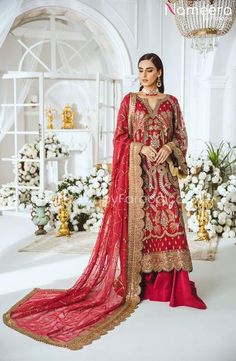 Pakistani Boutique, Organza Sleeves, Chiffon Collection, Embroidered Chiffon, Embroidered Organza, Chiffon Dupatta, 3 Piece Suits, Fabric Stores Online, Pakistani Fashion