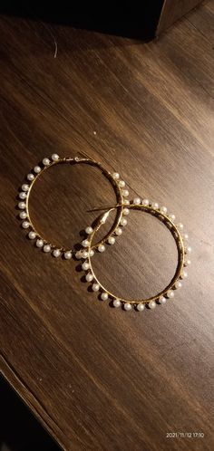 Gold Wire Wrapped Pearl Hoop Earrings, Elegant Shell-shaped Gold Hoop Earrings, Infinity Bracelet, Hoop Earrings