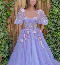 Floral Embroidery Ball Gown For Debutante Ball, Prom Ball Gown With Floral Embroidery And Fitted Bodice, Elegant Ball Gown With Floral Appliqué And Sweetheart Neckline, Elegant Ball Gown With Floral Applique And Sweetheart Neckline, Lavender Ball Gown With Fitted Bodice, Lavender Tulle Dress With Fitted Bodice, Lavender Organza Wedding Dress, Sweetheart Neckline Ball Gown With Floral Applique For Wedding, Spring Wedding Ball Gown With Sweetheart Neckline