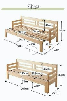 the size and measurements of a wooden bed frame