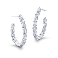 4.30ctw diamond hoop earrings Platinum Hoop Jewelry With Single Cut Diamonds, Diamond White Platinum Hoop Earrings, Platinum Hoop Earrings With Single Cut Diamonds, Diamond White Platinum Hoop Jewelry, Wedding Platinum Hoop Diamond Earrings, Diamond Hoop Earrings Fine Jewelry, Diamond Accents Platinum Hoop Earrings, Classic Platinum Hoop Earrings With Single Cut Diamonds, Platinum Hoop Earrings With Diamond Accents