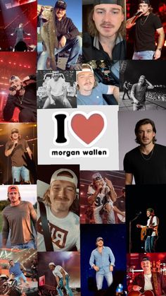 i love morgan wallen collage with images of the band members and their names