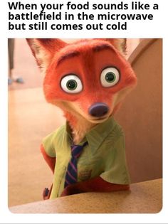 a red fox wearing a green shirt and tie