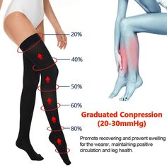 Medical Compression Socks 20-30mmHg Thigh Support Stockings Ideal to prevent thrombosis and embolism, treat mild chronic venous insufficiency, and reduce symptoms of thrombophlebitis and more severe varicose veins. When choosing your size, your ankle,- and calf circumference are the most important measures. Class 3 - graduated compression of 30-40 mmHg ▸ Series: Medical Grade ▸ Gender: Unisex | Women | Men ▸ Compression Level: 20-30 mmHg ▸ Fabric: Opaque ▸ Color: Beige , Black ▸ Size: Varies ▸ A Healthy Life Hacks, Healthy Advice, Health Trends, Cleanse Your Body, Vitamins For Skin