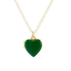 Heart Locket in Enamel - kris nations Enamel Locket Jewelry For Gifts, Double Heart Enamel Jewelry For Gifts, Green Heart-shaped Jewelry Gift For Her, Enamel Locket Jewelry For Anniversary, Enamel Heart Charm Jewelry For Gift, Enamel Heart Charm Jewelry Gift, Valentine's Day Gift Jewelry In Enamel, Green Heart-shaped Charms Jewelry, Green Heart-shaped Jewelry Gift