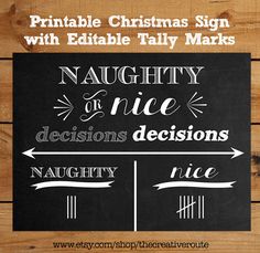 Cute sign Xmas Countdown, Christmas Signs Diy, Countdown Sign, Homemade Gift Ideas, Tally Marks, Decisions Decisions, Pretty Printables, Unique Christmas Decorations, Cute Signs