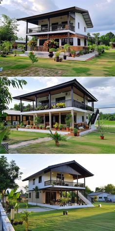 three different views of the same house