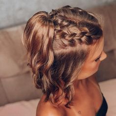 Hairstyles For Homecoming For Short Hair, Short Hair Braids Wedding, Hoco Hair Short Lengths, Hoco Hairstyles Updo Short Hair, Homecoming Hairstyles Updos Short Hair, Prom Hairstyles For Thinner Short Hair, Prom Updos For Short Hair With Bangs, Formal Braided Hairstyles For Short Hair, Cute Bridesmaid Hairstyles Short Hair