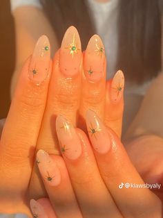 Golden Nails, Racun Shopee, Basic Nails, Simple Acrylic Nails, Dark Nails, Beach Nails