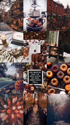 the collage is full of different pictures and things to do with them in autumn