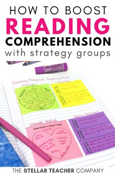 a notebook with the title how to book reading comprehension with strategy groups