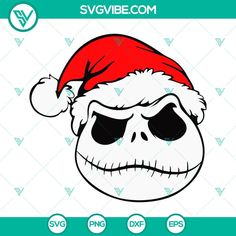 a christmas skull wearing a santa hat