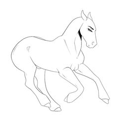 the outline of a horse is shown in black and white, as if it was running