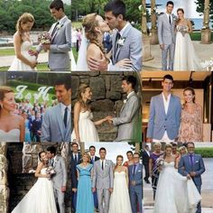 a collage of people dressed in wedding attire