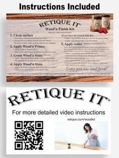 an advertisement for retoue it with the words, instructions and pictures on it