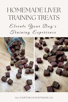 homemade liver training treats with text overlay