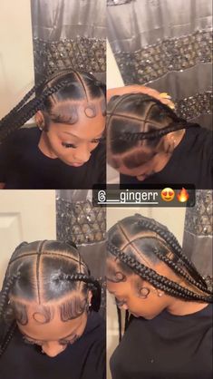 Curly Weave Hairstyles With Braids, Back To School Hairstyles Braids 2023, Braided Hair Inspiration, Pineapple Knotless Braids, Hairstyles With One Pack Of Hair, 4 Knotless Braids Hairstyle, Exotic Braids Hairstyles, Multiple Ponytail Hairstyles, Hairstyles With Weave Ponytail