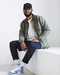 Pnw Outfit Men, Jordan Unc Outfit Men, Nyc Mens Street Style, Jordan 1 Outfit Men Streetwear, Men’s Streetwear Outfits, Men Sneakers Outfit, Men’s Spring Fashion, Jordan 1 Outfit Men, Jordans Outfit For Men