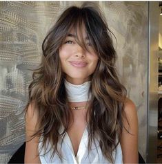 Light Feathery Bangs, Feather Bangs, Balayage Bangs, 2024 Hairstyles, Layered Hair With Bangs, Modern Haircuts