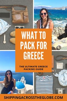 What to Pack for Greece | the ultimate Greece packing guide  shippingacrosstheglobe.com What To Pack For Greece, Pack For Greece, Greece Clothing, What To Wear In Greece, Greece Vacation Outfit, Greece Travel Outfits, Greece Packing, Greek Isles Cruise, Greek Cruise