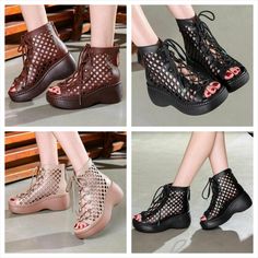 Women's Casual Shoes Hollow Genuine Leather Sandals Platform Wedges Summer Fashion for $65.00 #dailyoutfits #fashion #luxuryshoes #streetwearstyle #shoeshopping #touchystyle #casual #casualshoes #shoes #footwear #luxuryfootwear #casualstyle #casualoutfits #shoesforsale #shoe #sneaker #shoelover Cheap Watches, Women's Casual Shoes, Shoes Party, Summer Wedges, Genuine Leather Sandals, Sandals Platform, Sale Outfit, Jewelry Simple, Shoe Lover