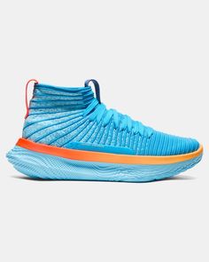 The UA FUTR X ELITE basketball shoe has a UA Flow midsole and UA IntelliKnit mobility, agility, and comfort technology to help you get to any spot on the court. Mid Top, The Court, Blue Shoes, Spot On, Basketball Shoes, Under Armour, Basketball, Heels, Sneakers