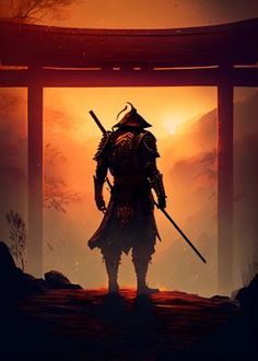 Displate is a one-of-a-kind metal poster designed to capture your unique passions. Sturdy, magnet mounted, and durable – not to mention easy on the eyes! Temple Wall Art, Japanese Art Samurai, Japan Temple, Samurai Wallpaper, Samurai Artwork, Japanese Warrior, Samurai Tattoo, Ghost Of Tsushima, Warrior Spirit