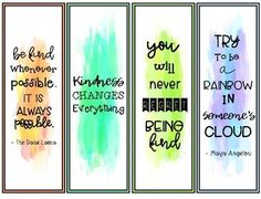 three bookmarks with different sayings on them