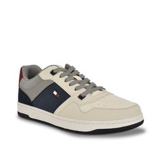 Tommy Hilfiger-Trane Sneaker Give a sporty spin to your outfit with the Trane sneaker from Tommy Hilfiger. A synthetic upper, round toe front and cushioned memory foam sock make this lace-up sneaker versatile. Three points of sustainability featuring recycled materials used within the lining, sock and sole make it eco-friendly. Adidas Fashion, Navy Grey, Hush Puppies, Sneaker Shopping, Hush Hush, Recycled Materials, Memory Foam, Sustainability, Calvin Klein